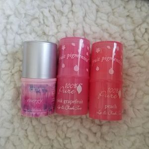 100% pure & Tarte lip and cheek stains